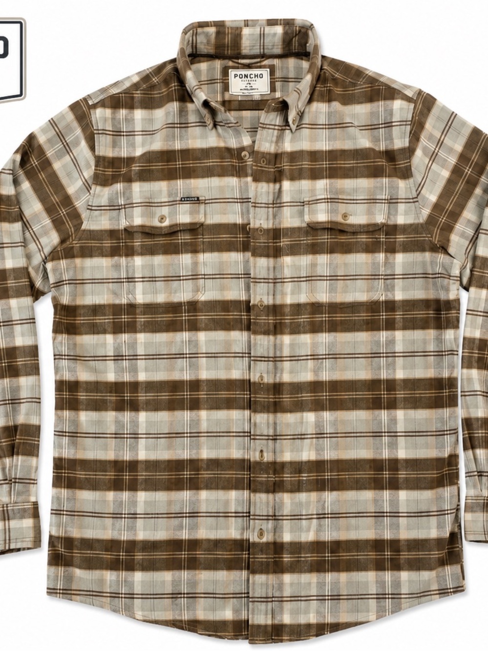 Poncho Outdoors plaid button down XXL slim fit #gorpcore